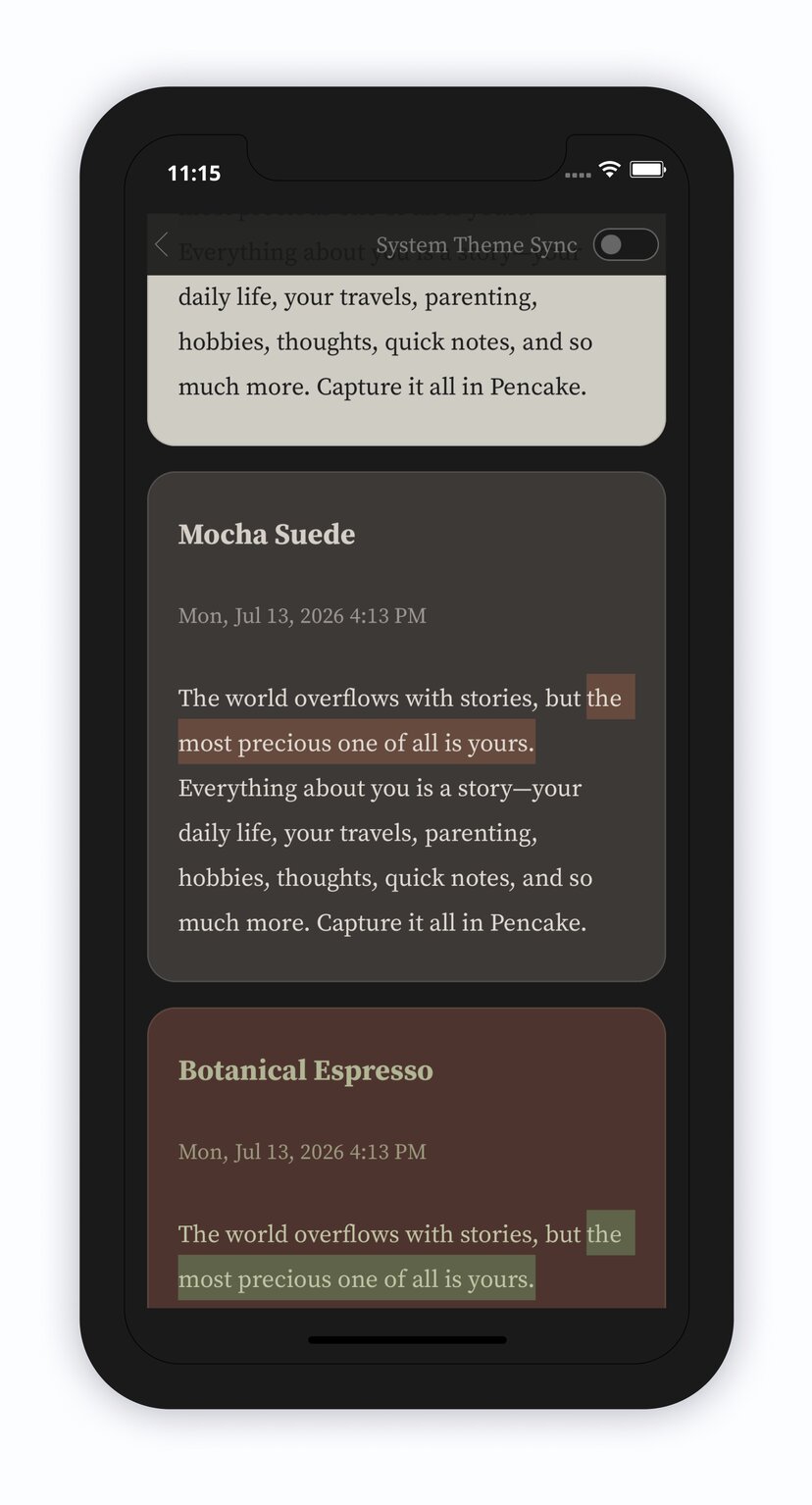 PenCake app — themes for your mood