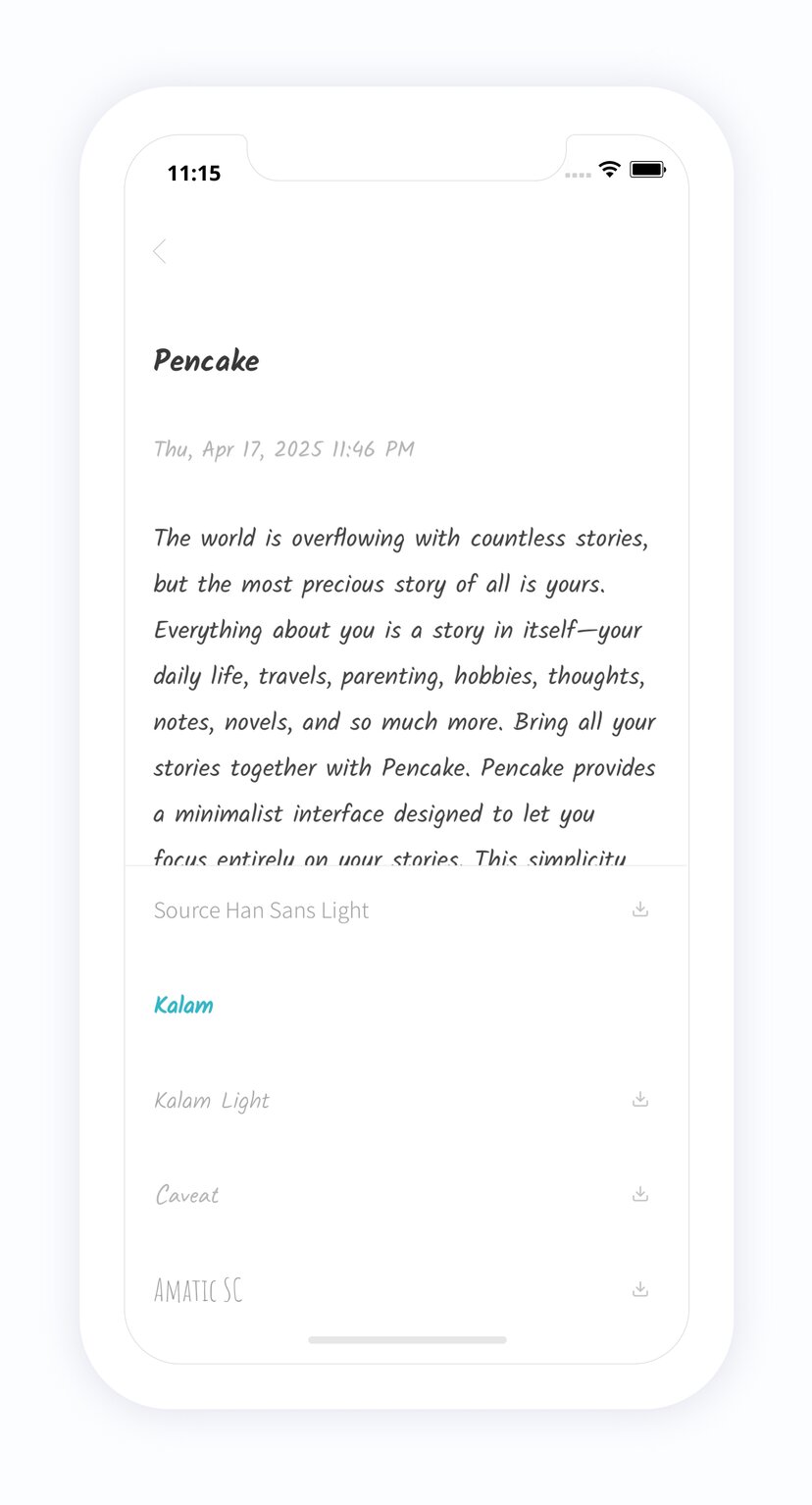 PenCake app — handwriting-style fonts